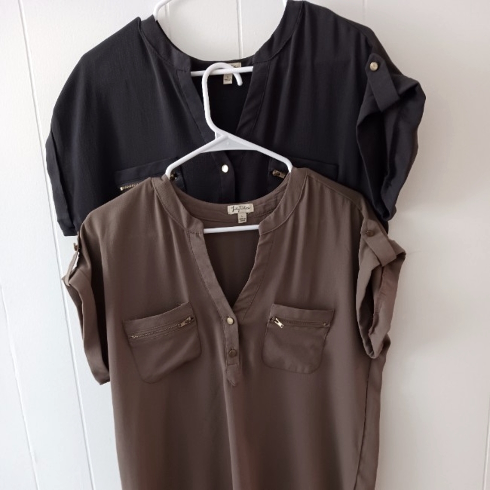 Two Lily White Rayon Sleeveless Blouses